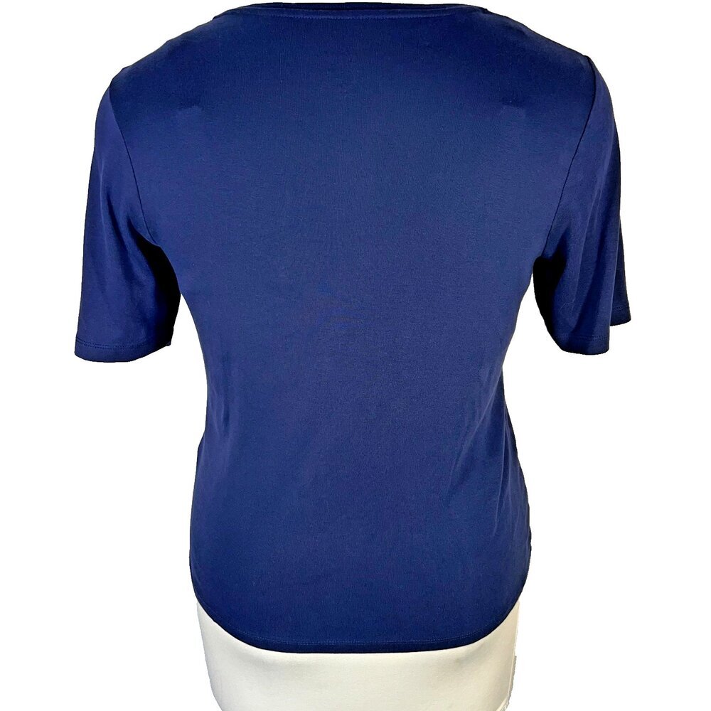 Chico's Tee Shirt Womens XL (3) Blue Crew Neck Short Sleeve - Picture 5 of 9
